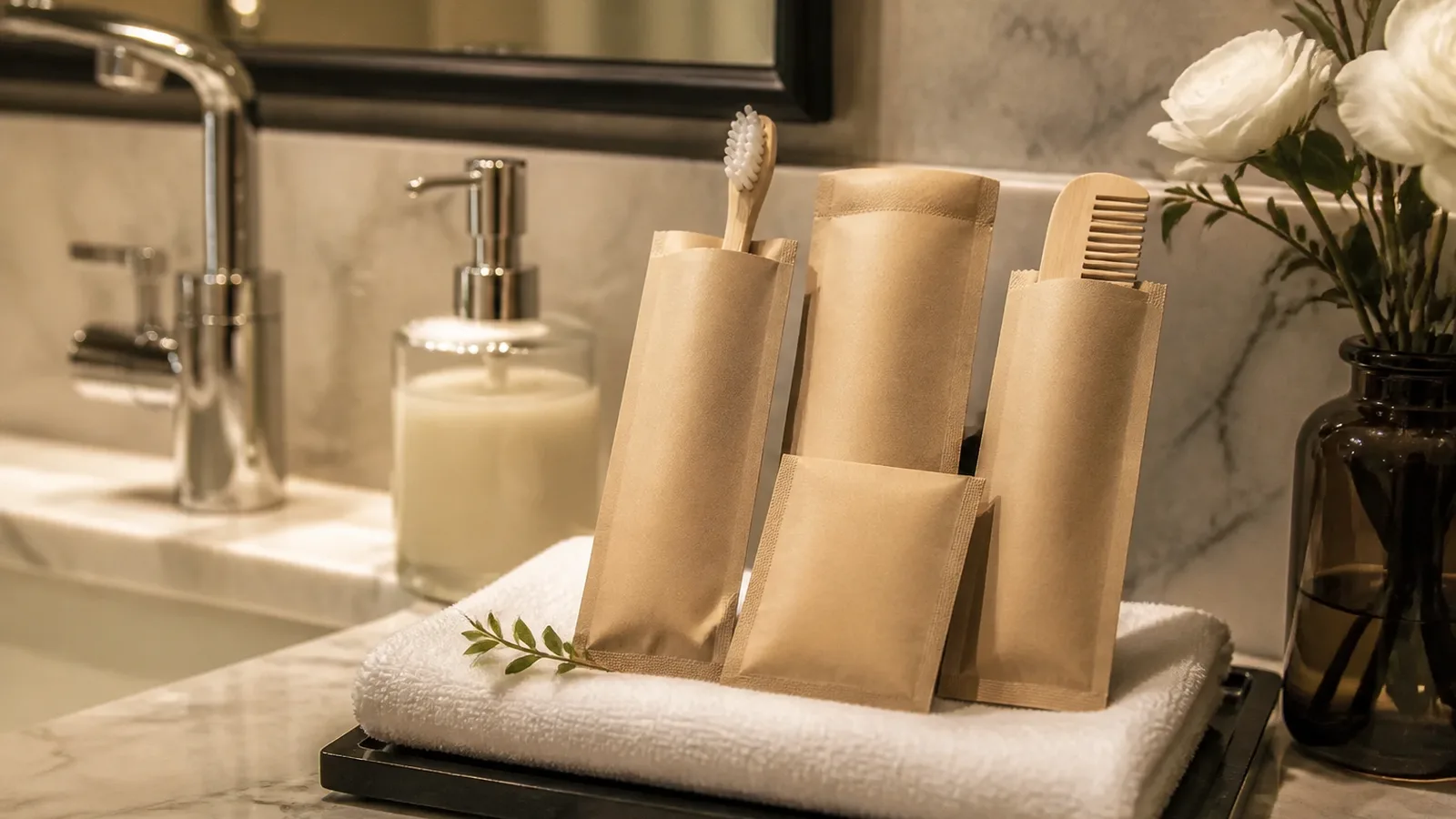Одноразовые amenities-наборы в гостиничном номере